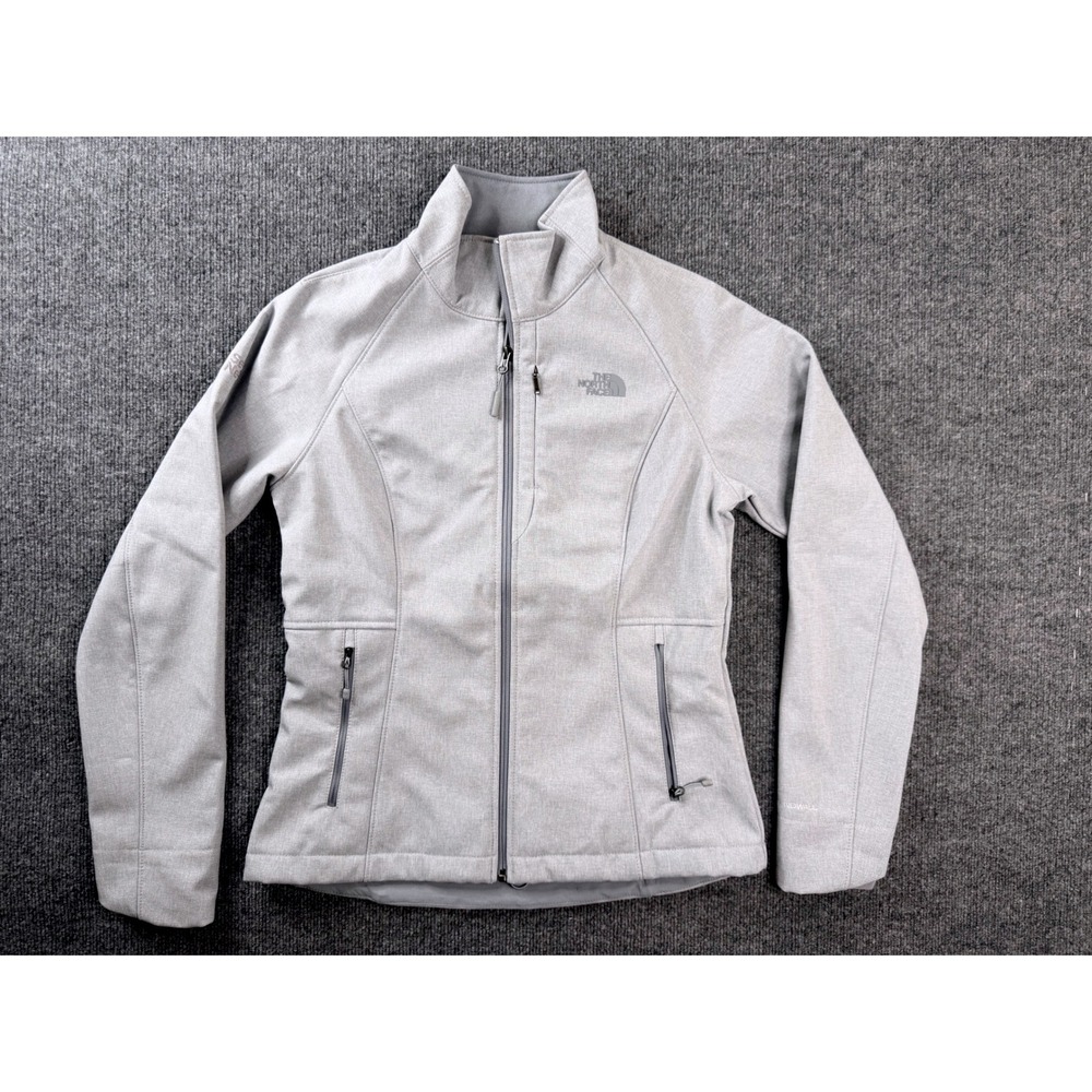 The North Face Womens Medium Gray WindWall Softshell Jacket Full Zip Hiking Coat